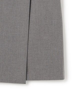 BEIGE， ZEPHYR / レザー切り替え ラップスカート Top Gray