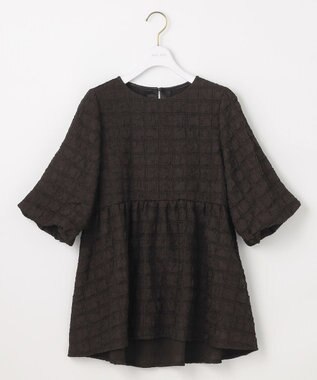 ANY SIS 【洗える】ワッフルライクフクレジャカード チュニック ブラック