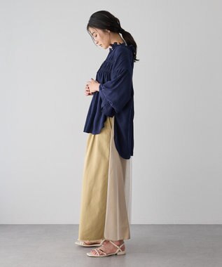 YECCA VECCA 異素材MIXロングスカート Beige