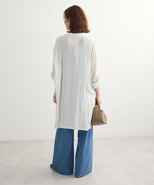 Green Parks Ｉ　ターンバック長袖レーヨンチュニック Stripe