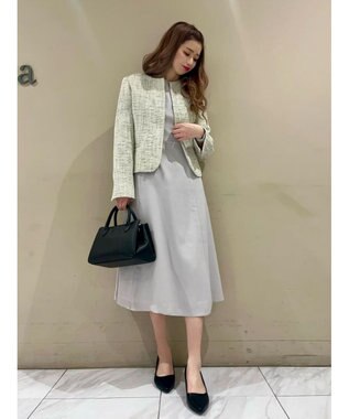 Green Parks ｅｆ－ｄｅ　フィット＆フレアワンピース Gray Beige