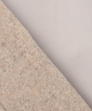 UNFILO ウールブレンド ノーカラーコート グレージュ