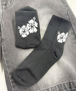 WEGO バックハイビスカスソックス