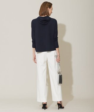 ICB L 【洗える】 ヴィスコースワイド デザインニットプルオーバー ネイビー系