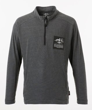 JOSEPH ABBOUD MOUNTAIN デルタメッシュ ハーフZIPカットソー ブラック系