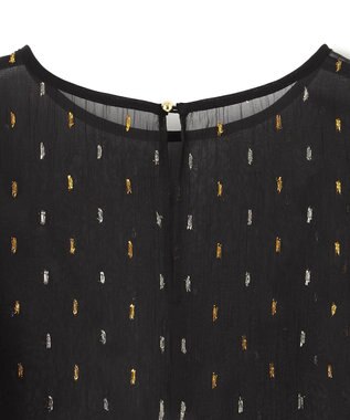 UNFILO ラメリンクルシフォン ブラウス ブラック