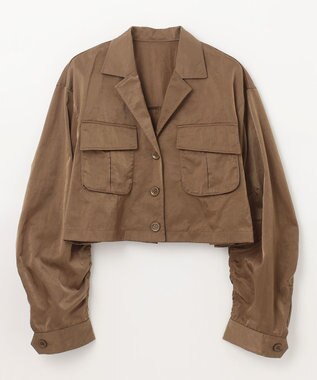 GRACE CONTINENTAL クロップドミリタリージャケット カーキ