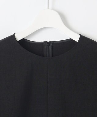 自由区 【セットアップ対応・接触冷感・UVカット・洗える】ライトリネンライク Tブラウス ブラック