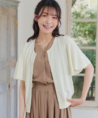Tiaclasse 【洗える】フレアスリーブカーディガン オフホワイト