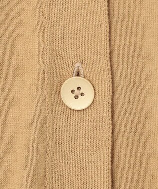 自由区 【洗える】シルクコットンハイゲージ Vネックカーディガン キャメル系