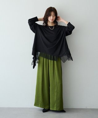 YECCA VECCA 裾アシメデザインプルオーバー② Black