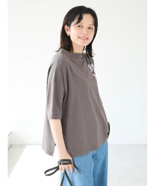 CRAFT STANDARD BOUTIQUE シルケット天竺　ロゴＰＴボトルネックＰＯ　５／Ｓ Charcoal Gray