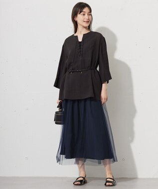 自由区 L 【WEB限定・マルチウェイ・洗える】リバーシブルスカートセットアップ ワンピース ネイビー
