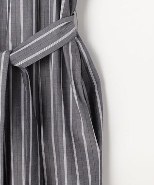 J.PRESS LADIES S TC ハイカウントストライプ シャツ ワンピース チャコールストライプ系