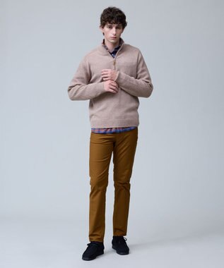 J.PRESS MEN ウール×カシミヤの上質素材【Cash Lamb's Wool】ハーフジップ ニット_25年モデル ベージュ系