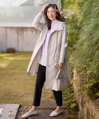 ANY 【手洗い可】ライトフーデットコート グレージュ