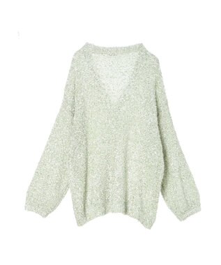 earth music&ecology ぽこぽこヤーンカーディガン Mint