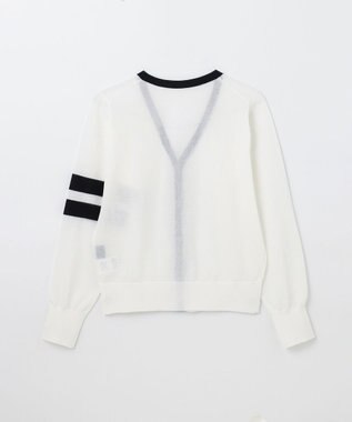 GRACE CONTINENTAL ラインVネックニットカーディガン バイカラー