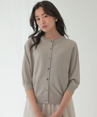 組曲 L 【先行予約・前後着用可】ドルマンスリーブライトラメ ニット グレージュ系