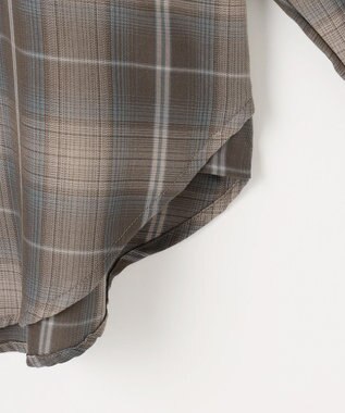 ANY L オンブレーチェックオーバーシャツ ブラウン系