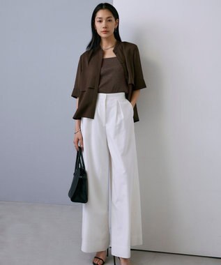 ICB 【WEB限定カラーあり・洗える】 ブロードステッチリブ タンクトップ チョコレートラメ系