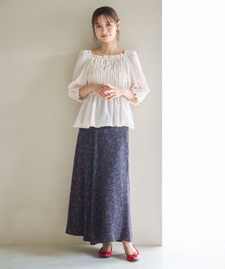 #Newans 2WAYシャーリングペプラムブラウス オフ