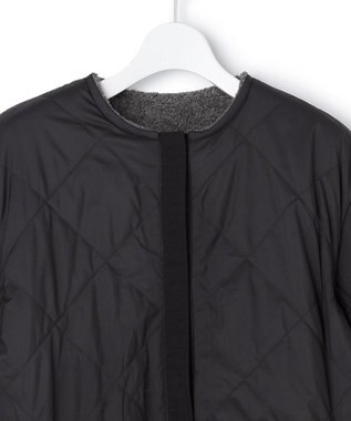 ICB L 【リバーシブル着用可能】 リバーシブルキルト ミドル丈コート チャコール×ブラック系