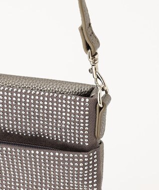 LA BAGAGERIE ラインストーンショルダー グレー