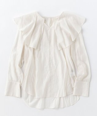 UNFILO イージーケア ラッフルカラー ブラウス オフ