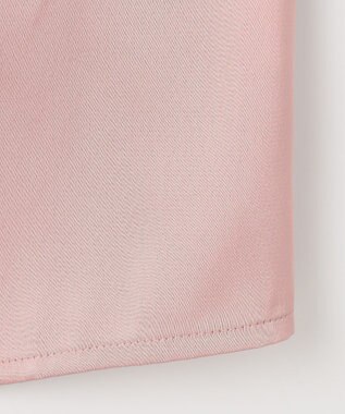 Feroux 【洗える】サテン ボウタイブラウス ピンク系