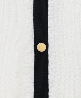 GRACE CONTINENTAL ラインVネックニットカーディガン バイカラー