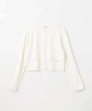 組曲 KIDS 【150-160cm】ラウンドカラー ニットジャケット オフホワイト系