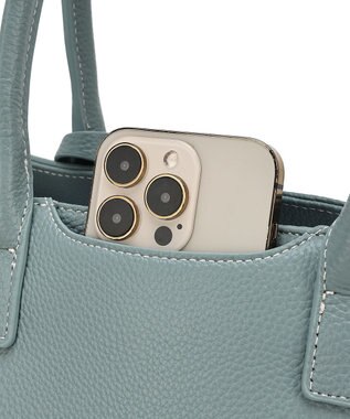 style code 【PADMA/パドマ】 キーチャーム付 本革ベルトデザインハンドバッグ サックス