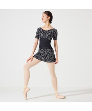 Chacott ハーフスリーブレオタード ブラック