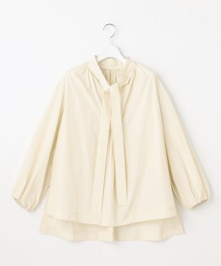 23区 S 【R(アール)】ポリエステルシルクタフタ ボウタイ ブラウス アイボリー系