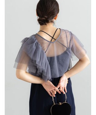 Te chichi 【セレモニーアイテム】チュールフリルレイヤードボレロ グレー