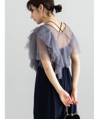 Te chichi 【セレモニーアイテム】チュールフリルレイヤードボレロ グレー