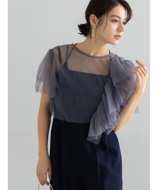 Te chichi 【セレモニーアイテム】チュールフリルレイヤードボレロ グレー