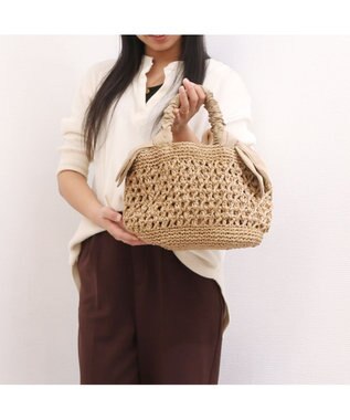 UNBILLION カシュカシュ cachecache / 下がりリボン柄編みトート