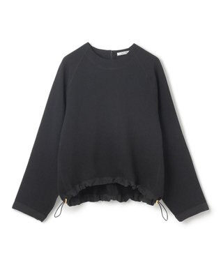 BEIGE， 【洗える】BROOM / スウェット風プルオーバードロストトップス Black