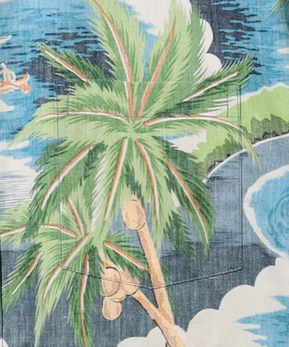 JOSEPH ABBOUD 【老舗アロハブランドとのコラボレーション】KAHALA ALOHAシャツ ブルーヤシの木柄