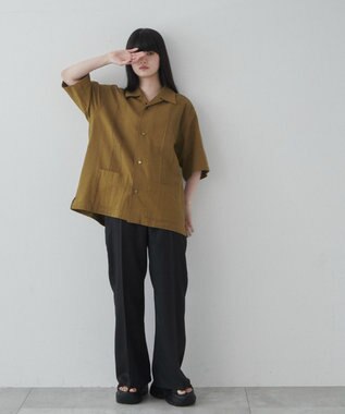 WEGO 【ユニセックス着用ITEM】キューバシャツ カーキ