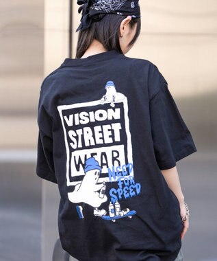 WEGO 【ユニセックス着用ITEM】別注VISIONボックスロゴゴーストスケーターT（SS） ブラック