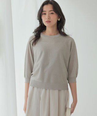  【先行予約・前後着用可】ドルマンスリーブライトラメ ニット
