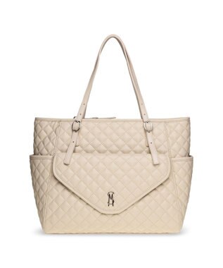 STEVE MADDEN BVIBRATO サイドポケット付きキルティングトートバッグ アイボリー