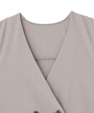 Green Parks イージーケアバックフリルジレ Gray Mixture