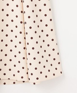 Feroux 【洗える】パールボタン付きフレア スカート ドット系