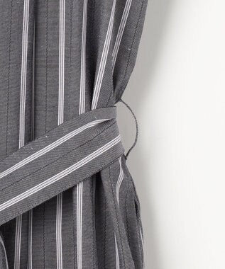 J.PRESS LADIES S TC ハイカウントストライプ シャツ ワンピース チャコールストライプ系