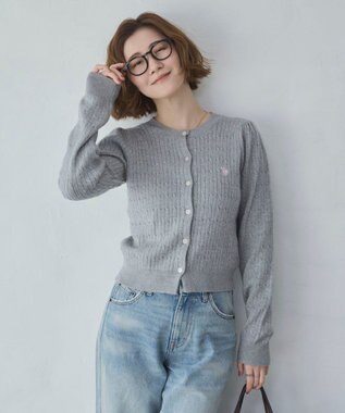 WEGO 【26年春新作】別注USPOLOケーブルニットカーデ グレー