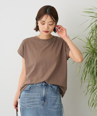 CRAFT STANDARD BOUTIQUE カットクレープクルーネックTシャツ Brown